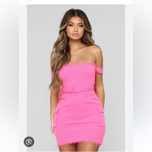 Hot pink mini dress